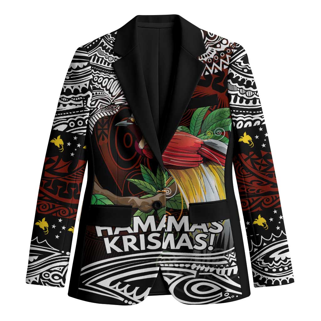 Papua New Guinea Christmas Blazer LT9 Unisex Black - Polynesian Pride