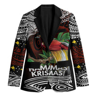 Papua New Guinea Christmas Blazer LT9 Unisex Black - Polynesian Pride