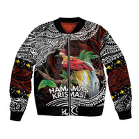 Papua New Guinea Christmas Bomber Jacket LT9 Unisex Black - Polynesian Pride