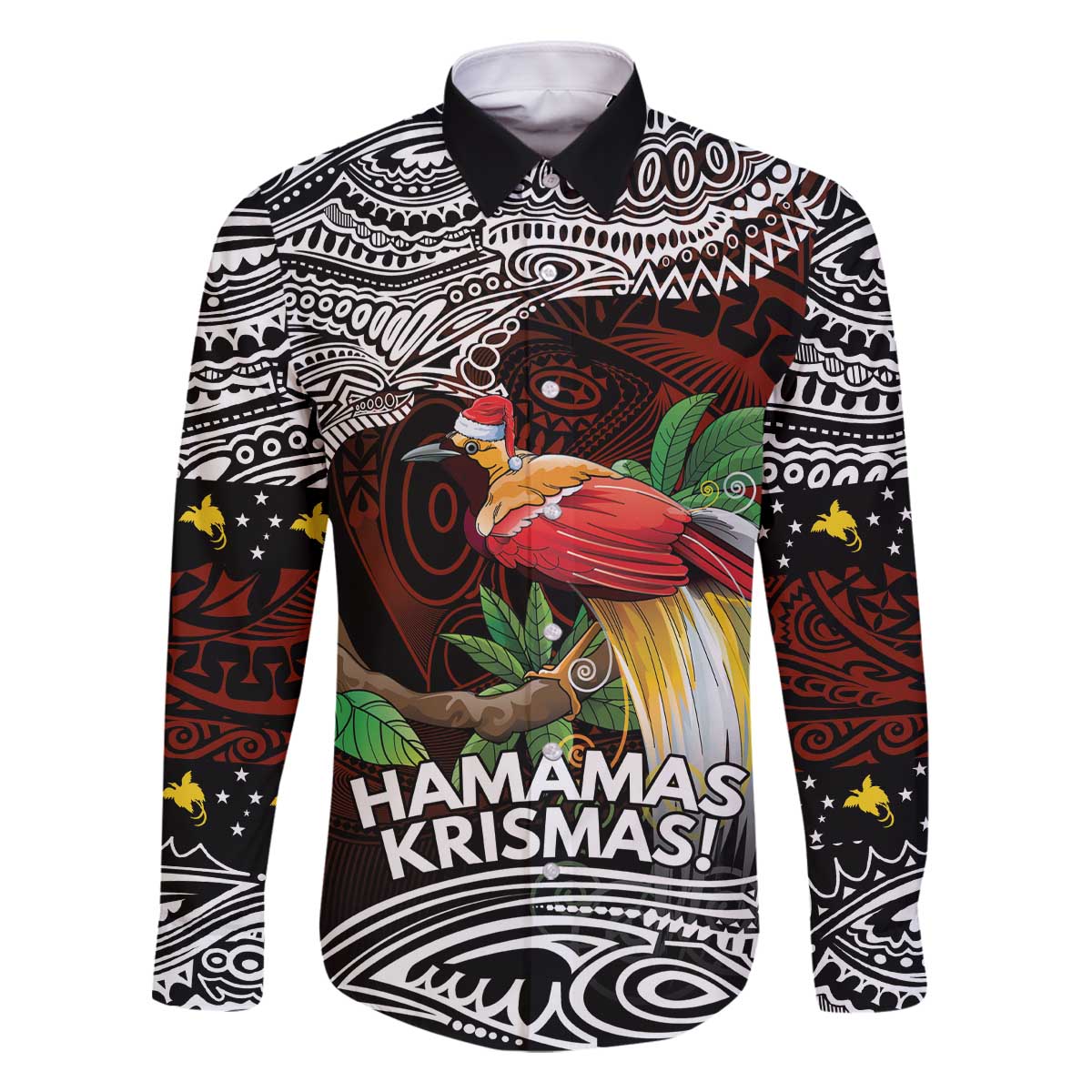 Papua New Guinea Christmas Family Matching Off The Shoulder Long Sleeve Dress and Hawaiian Shirt - Polynesian Pride
