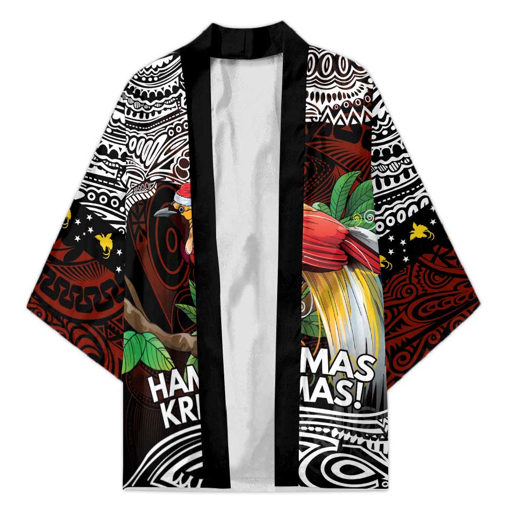 Papua New Guinea Christmas Kimono LT9 Unisex Black - Polynesian Pride