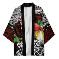 Papua New Guinea Christmas Kimono LT9 Unisex Black - Polynesian Pride