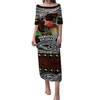 Papua New Guinea Christmas Puletasi LT9 Long Dress Black - Polynesian Pride