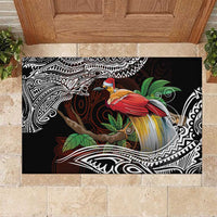 Papua New Guinea Christmas Rubber Doormat LT9 Black - Polynesian Pride
