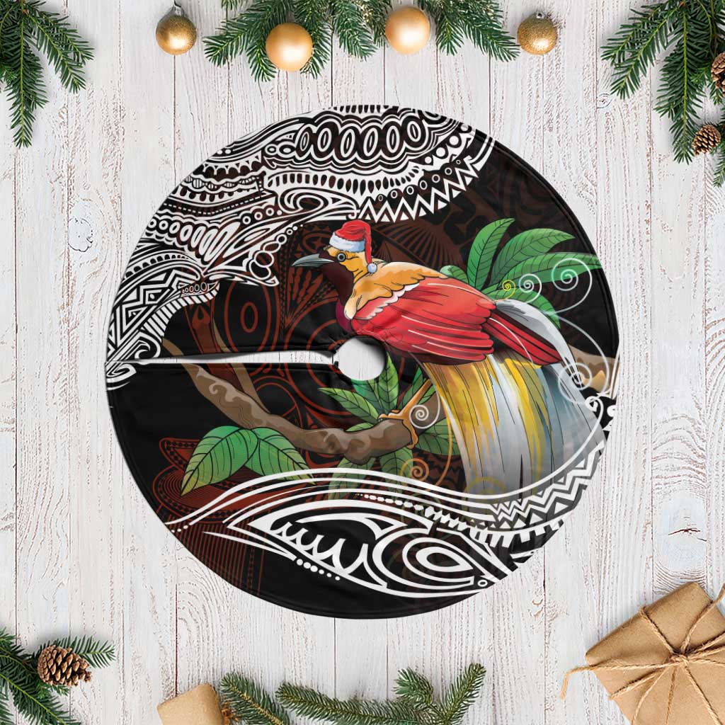Papua New Guinea Christmas Tree Skirt LT9 Casual Black - Polynesian Pride