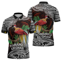 Papua New Guinea Christmas Zipper Polo Shirt - Polynesian Pride