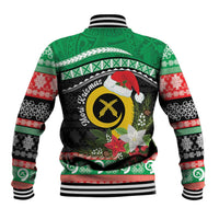 Vanuatu Pig's Tusk Meri Krismas! Baseball Jacket Vanuatuan Sand Drawing Pattern - Polynesian Pride