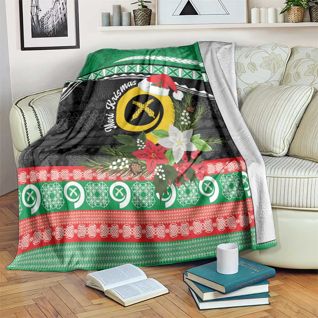Vanuatu Pig's Tusk Meri Krismas! Blanket Vanuatuan Sand Drawing Pattern LT9 Green - Polynesian Pride
