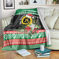 Vanuatu Pig's Tusk Meri Krismas! Blanket Vanuatuan Sand Drawing Pattern LT9 Green - Polynesian Pride