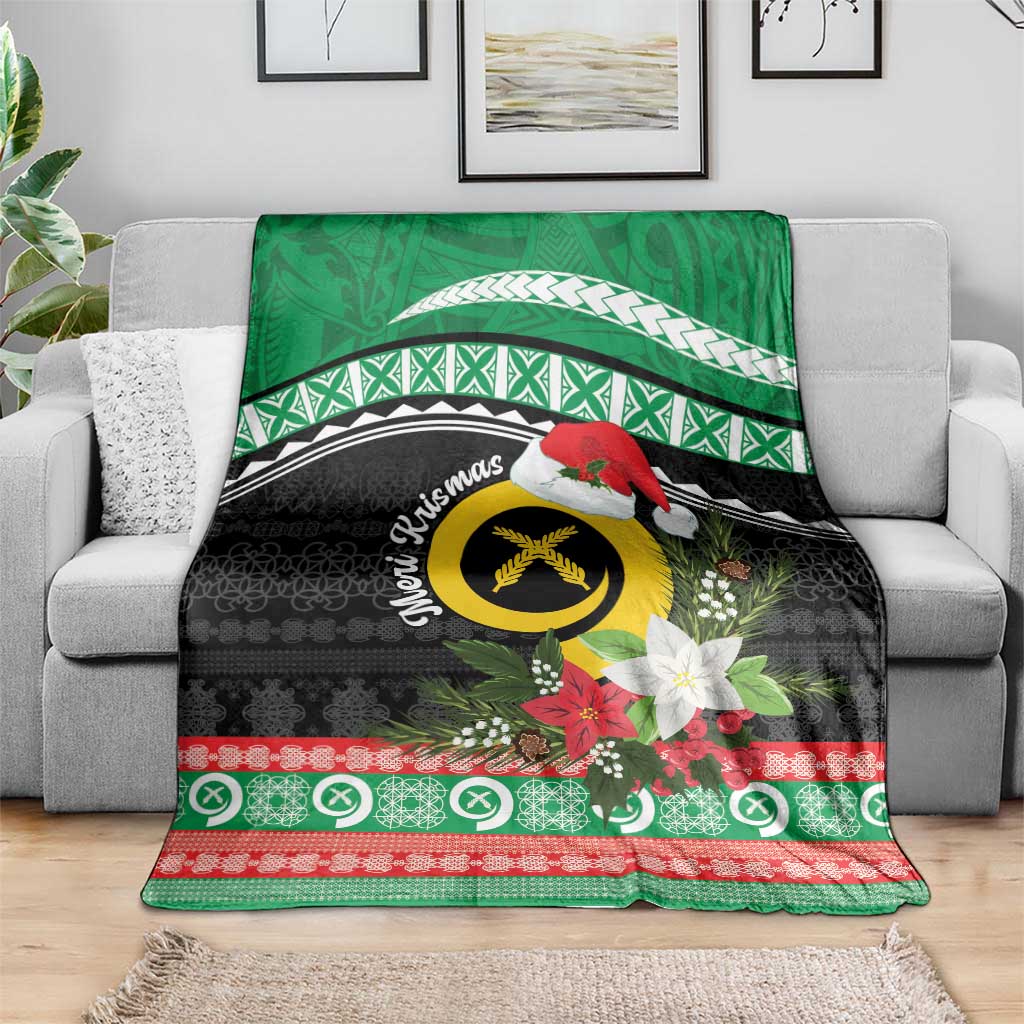 Vanuatu Pig's Tusk Meri Krismas! Blanket Vanuatuan Sand Drawing Pattern LT9 - Polynesian Pride