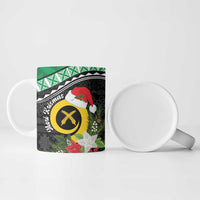 Vanuatu Pig's Tusk Meri Krismas! Ceramic Mug Vanuatuan Sand Drawing Pattern - Polynesian Pride