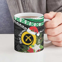 Vanuatu Pig's Tusk Meri Krismas! Ceramic Mug Vanuatuan Sand Drawing Pattern - Polynesian Pride