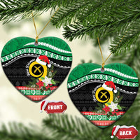 Vanuatu Pig's Tusk Meri Krismas! Ceramic Ornament Vanuatuan Sand Drawing Pattern - Polynesian Pride