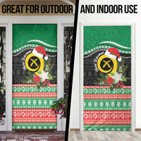 Vanuatu Pig's Tusk Meri Krismas! Door Cover Vanuatuan Sand Drawing Pattern - Polynesian Pride