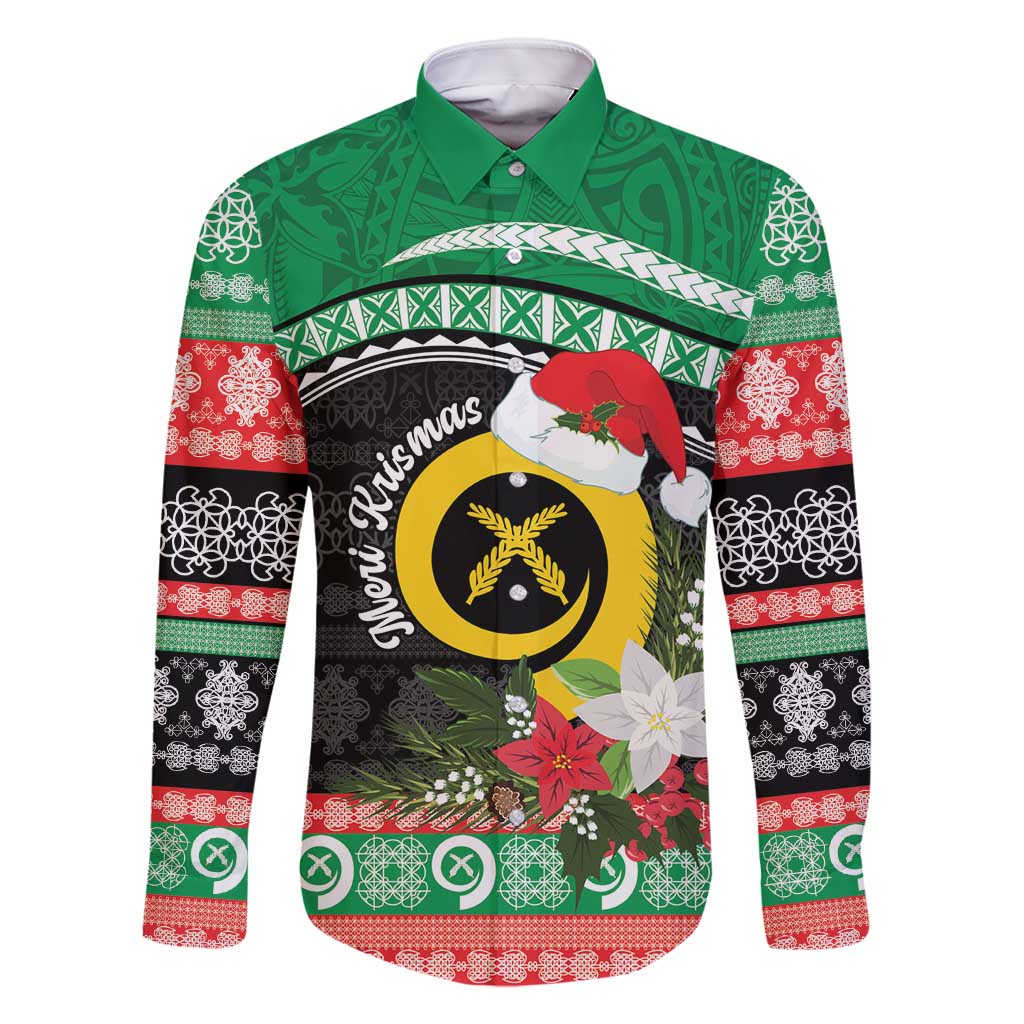 Vanuatu Pig's Tusk Meri Krismas! Family Matching Off Shoulder Maxi Dress and Hawaiian Shirt Vanuatuan Sand Drawing Pattern - Polynesian Pride