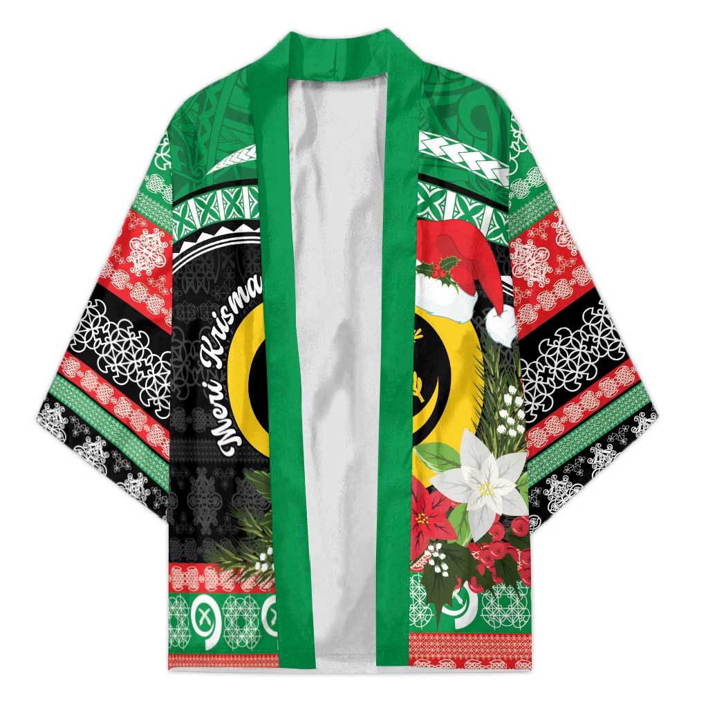 Vanuatu Pig's Tusk Meri Krismas! Kimono Vanuatuan Sand Drawing Pattern LT9 Unisex Green - Polynesian Pride