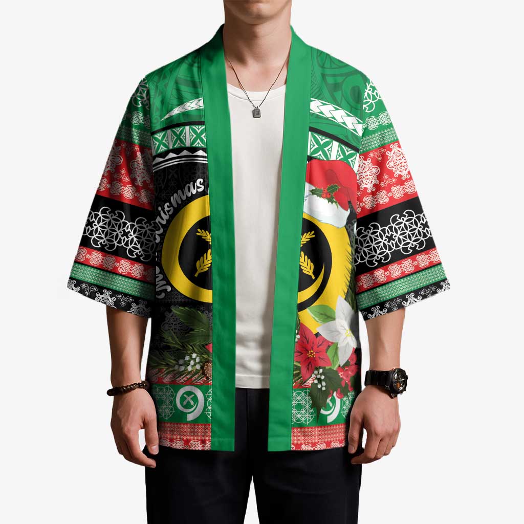 Vanuatu Pig's Tusk Meri Krismas! Kimono Vanuatuan Sand Drawing Pattern LT9 - Polynesian Pride