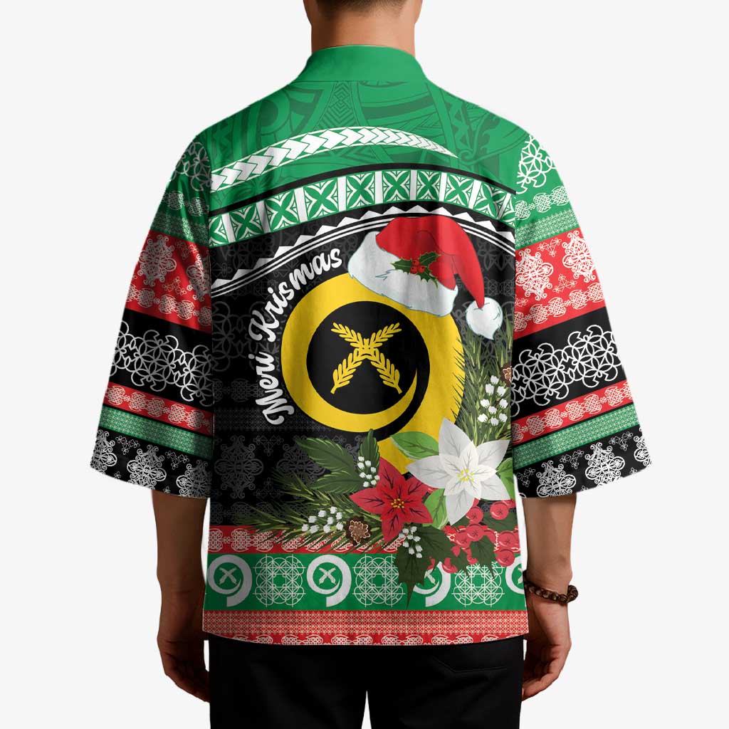Vanuatu Pig's Tusk Meri Krismas! Kimono Vanuatuan Sand Drawing Pattern LT9 - Polynesian Pride