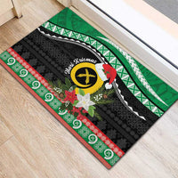 Vanuatu Pig's Tusk Meri Krismas! Rubber Doormat Vanuatuan Sand Drawing Pattern LT9 - Polynesian Pride