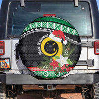 Vanuatu Pig's Tusk Meri Krismas! Spare Tire Cover Vanuatuan Sand Drawing Pattern - Polynesian Pride