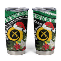 Vanuatu Pig's Tusk Meri Krismas! Tumbler Cup Vanuatuan Sand Drawing Pattern - Polynesian Pride