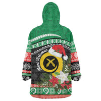 Vanuatu Pig's Tusk Meri Krismas! Wearable Blanket Hoodie Vanuatuan Sand Drawing Pattern - Polynesian Pride