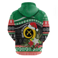 Vanuatu Pig's Tusk Meri Krismas! Zip Hoodie Vanuatuan Sand Drawing Pattern LT9 - Polynesian Pride