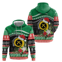 Vanuatu Pig's Tusk Meri Krismas! Zip Hoodie Vanuatuan Sand Drawing Pattern LT9 - Polynesian Pride