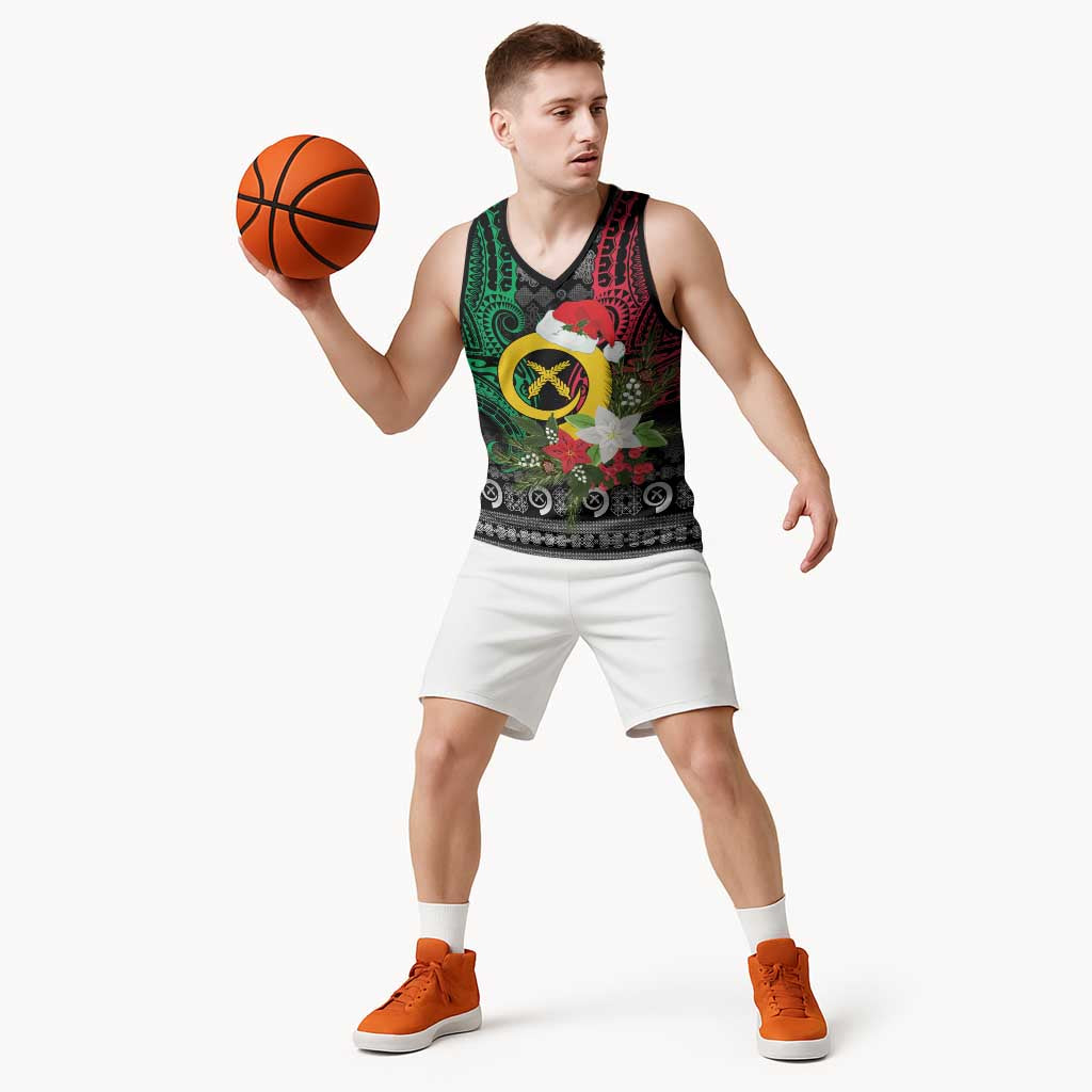 Vanuatu Pig's Tusk Meri Krismas! Basketball Jersey Vanuatuan Ancient Art Spirit - Polynesian Pride