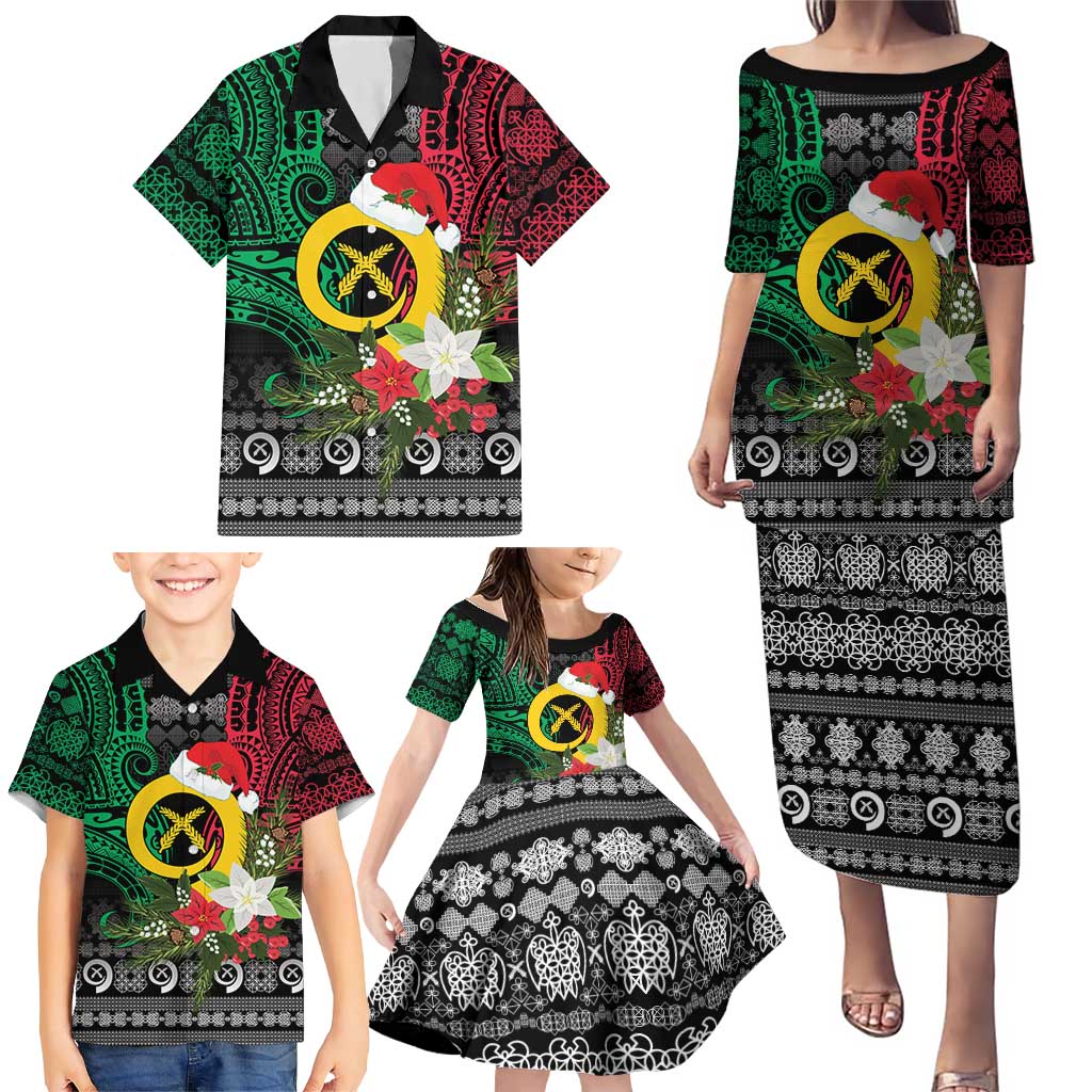 Vanuatu Pig's Tusk Meri Krismas! Family Matching Puletasi and Hawaiian Shirt Vanuatuan Ancient Art Spirit LT9 - Polynesian Pride