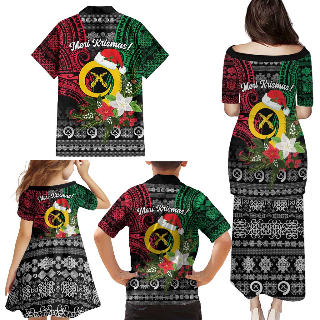 Vanuatu Pig's Tusk Meri Krismas! Family Matching Puletasi and Hawaiian Shirt Vanuatuan Ancient Art Spirit LT9 - Polynesian Pride