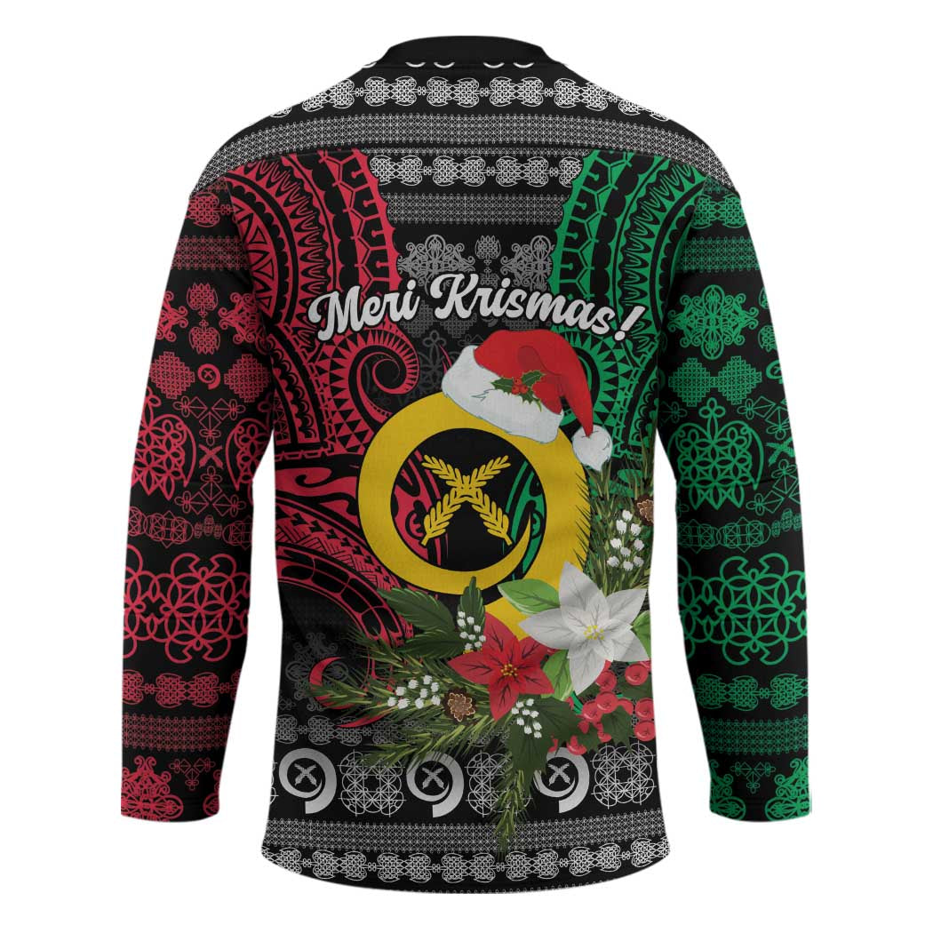 Vanuatu Pig's Tusk Meri Krismas! Hockey Jersey Vanuatuan Ancient Art Spirit - Polynesian Pride