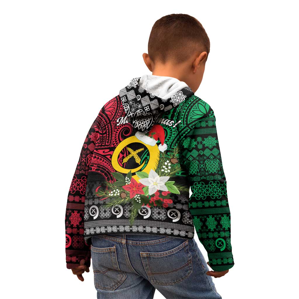 Vanuatu Pig's Tusk Meri Krismas! Kid Hoodie Vanuatuan Ancient Art Spirit - Polynesian Pride