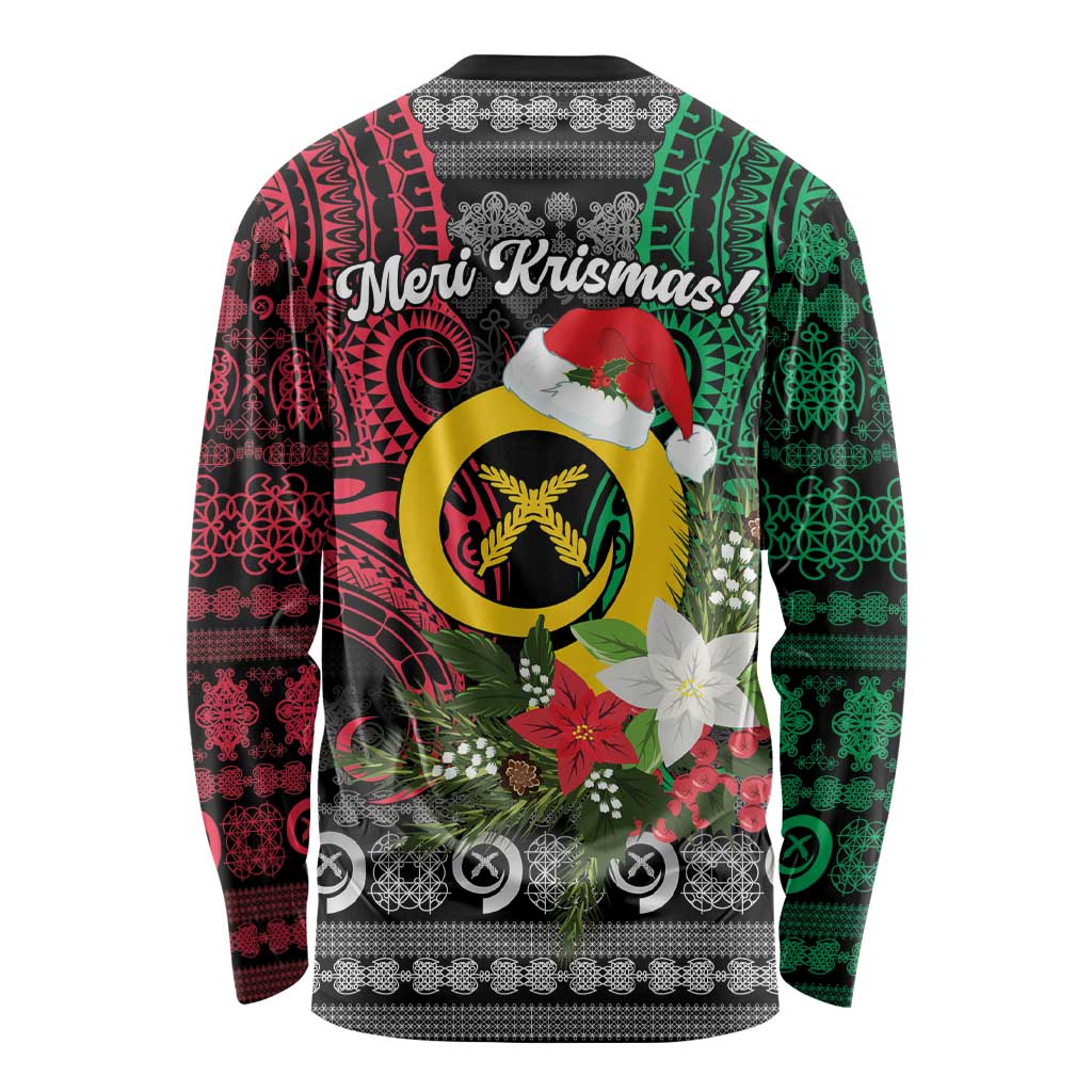 Vanuatu Pig's Tusk Meri Krismas! Long Sleeve Shirt Vanuatuan Ancient Art Spirit LT9 - Polynesian Pride