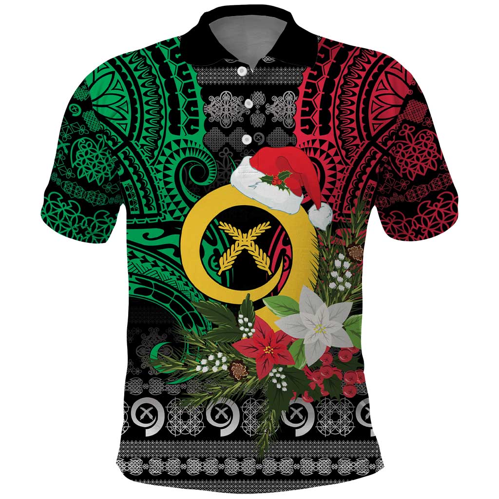 Vanuatu Pig's Tusk Meri Krismas! Polo Shirt Vanuatuan Ancient Art Spirit - Polynesian Pride
