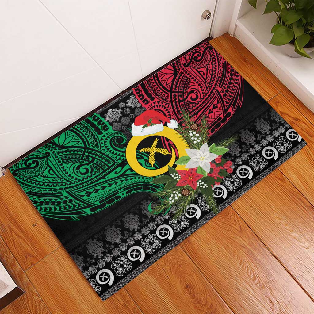 Vanuatu Pig's Tusk Meri Krismas! Rubber Doormat Vanuatuan Ancient Art Spirit - Polynesian Pride