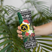 Vanuatu Pig's Tusk Meri Krismas! Skinny Tumbler Vanuatuan Ancient Art Spirit - Polynesian Pride