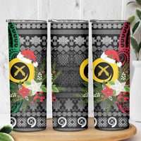 Vanuatu Pig's Tusk Meri Krismas! Skinny Tumbler Vanuatuan Ancient Art Spirit - Polynesian Pride