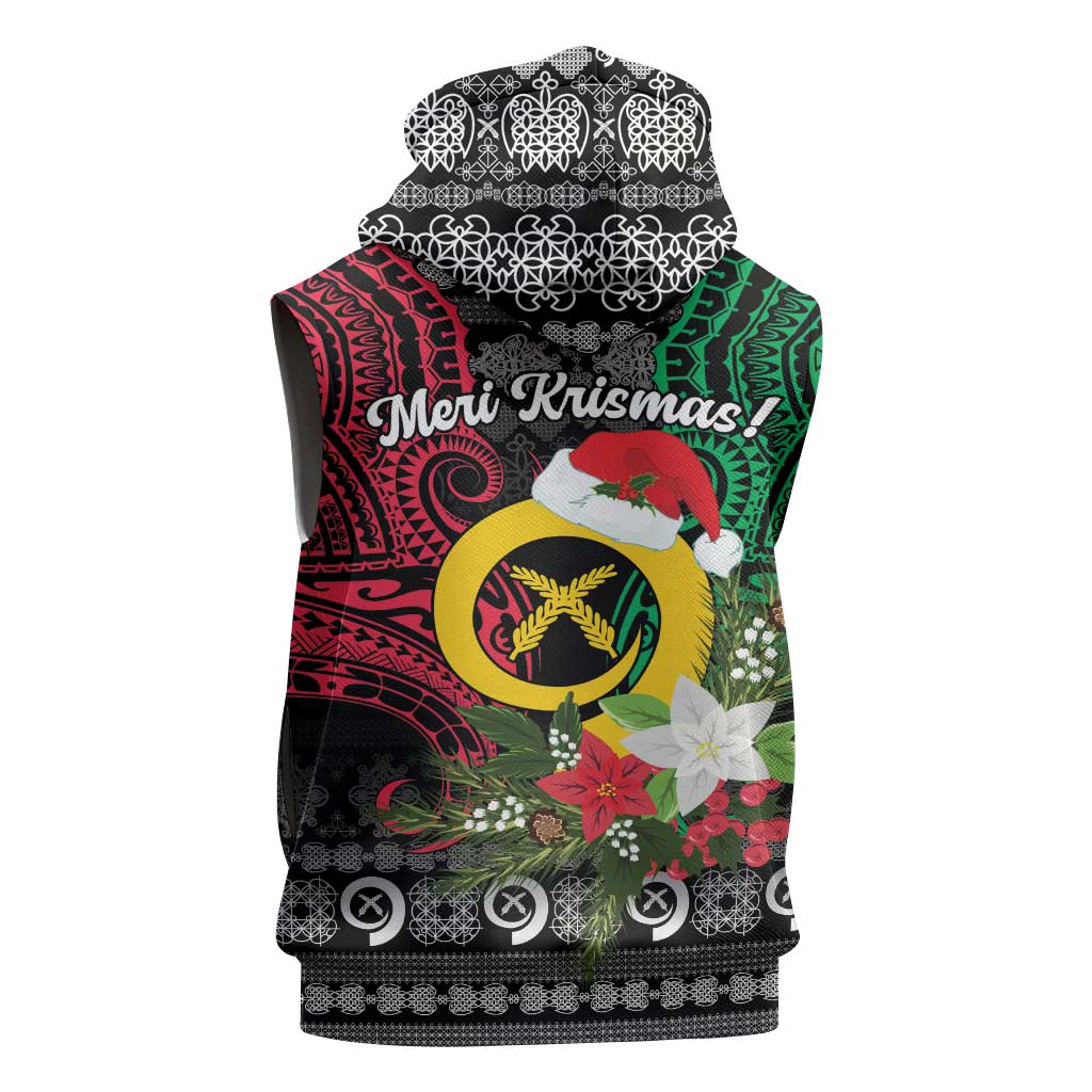 Vanuatu Pig's Tusk Meri Krismas! Sleeveless Hoodie Vanuatuan Ancient Art Spirit LT9 - Polynesian Pride