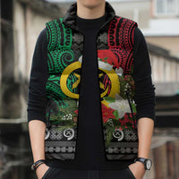 Vanuatu Pig's Tusk Meri Krismas! Sleeveless Puffer Jacket Vanuatuan Ancient Art Spirit - Polynesian Pride