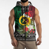 Vanuatu Pig's Tusk Meri Krismas! Sleeveless Zip Hoodie Vanuatuan Ancient Art Spirit LT9 - Polynesian Pride