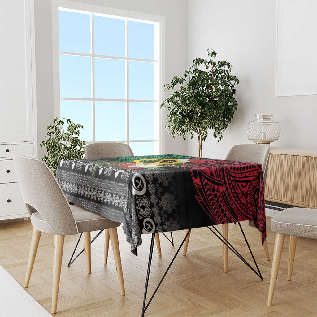 Vanuatu Pig's Tusk Meri Krismas! Tablecloth Vanuatuan Ancient Art Spirit - Polynesian Pride