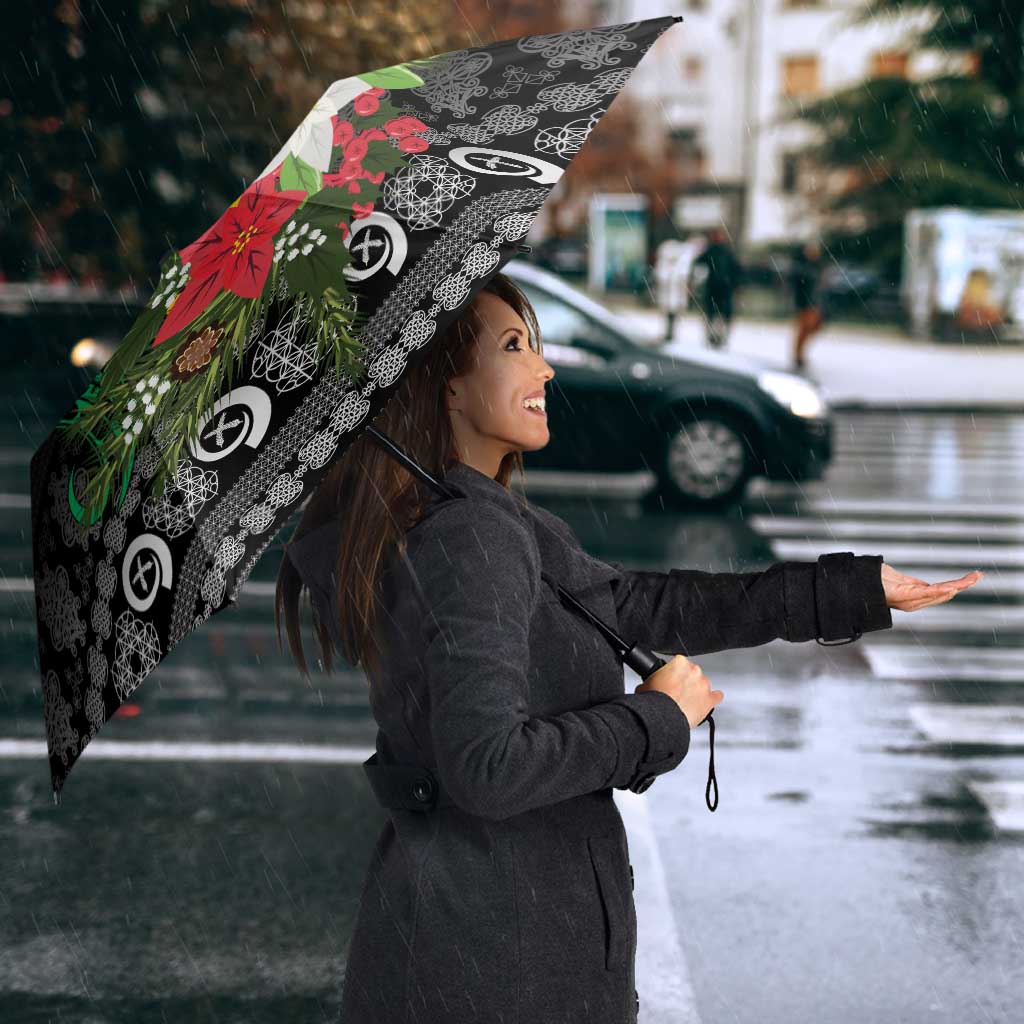 Vanuatu Pig's Tusk Meri Krismas! Umbrella Vanuatuan Ancient Art Spirit - Polynesian Pride