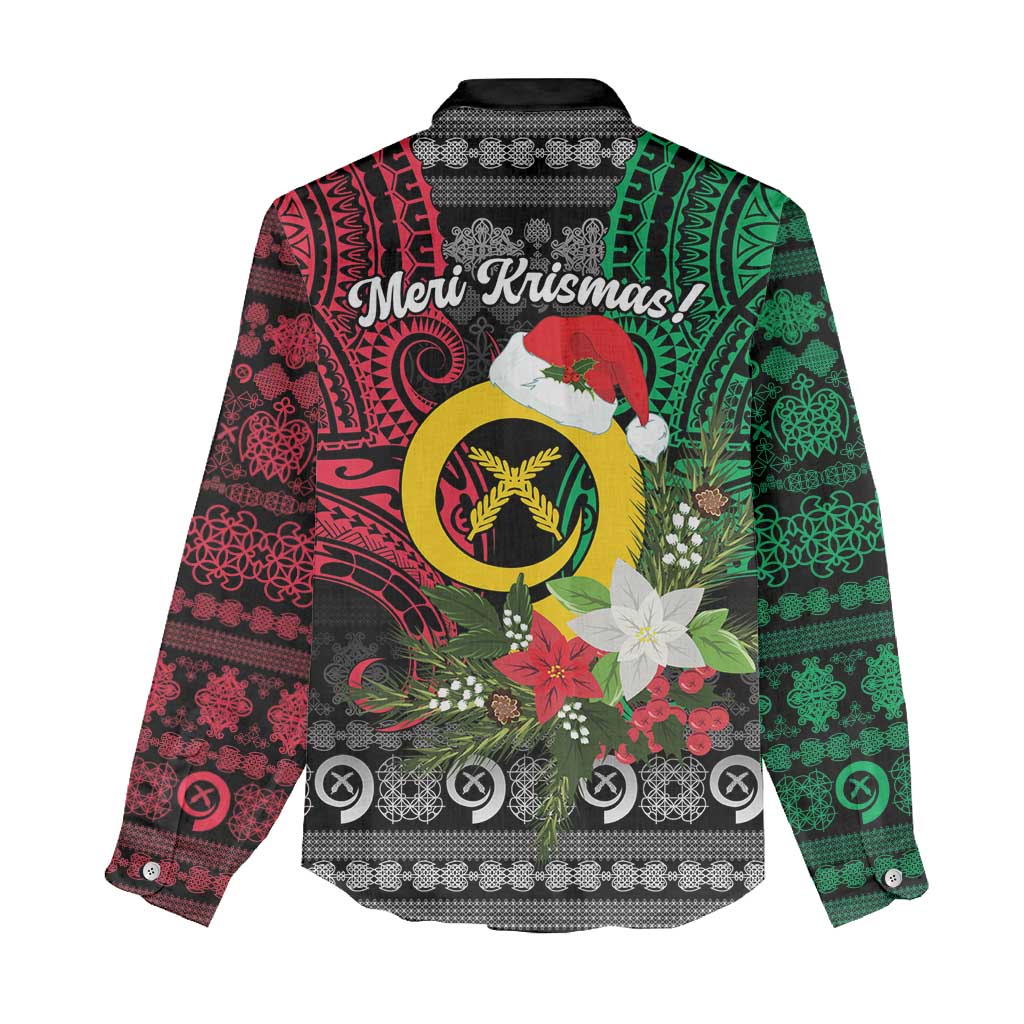 Vanuatu Pig's Tusk Meri Krismas! Women Casual Shirt Vanuatuan Ancient Art Spirit - Polynesian Pride