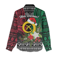 Vanuatu Pig's Tusk Meri Krismas! Women Casual Shirt Vanuatuan Ancient Art Spirit - Polynesian Pride