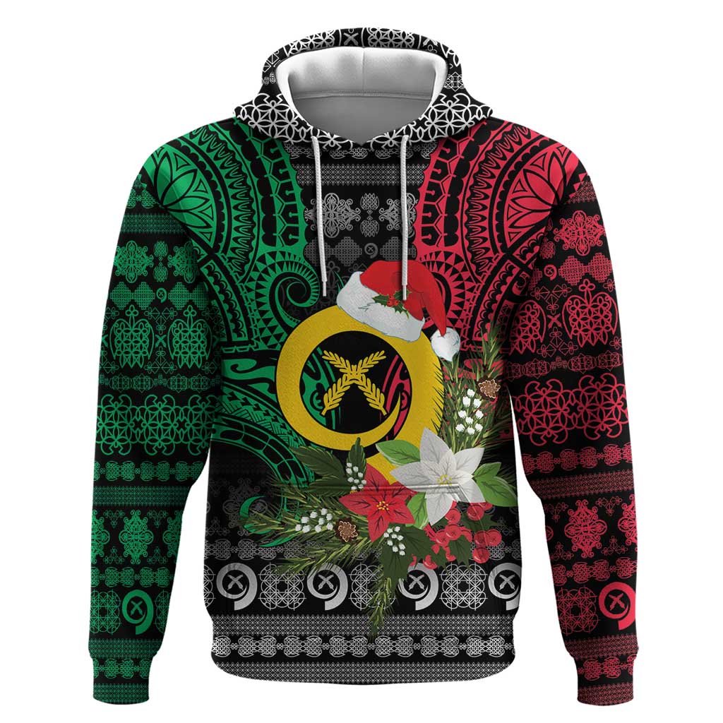 Vanuatu Pig's Tusk Meri Krismas! Zip Hoodie Vanuatuan Ancient Art Spirit LT9 Pullover Hoodie Black - Polynesian Pride