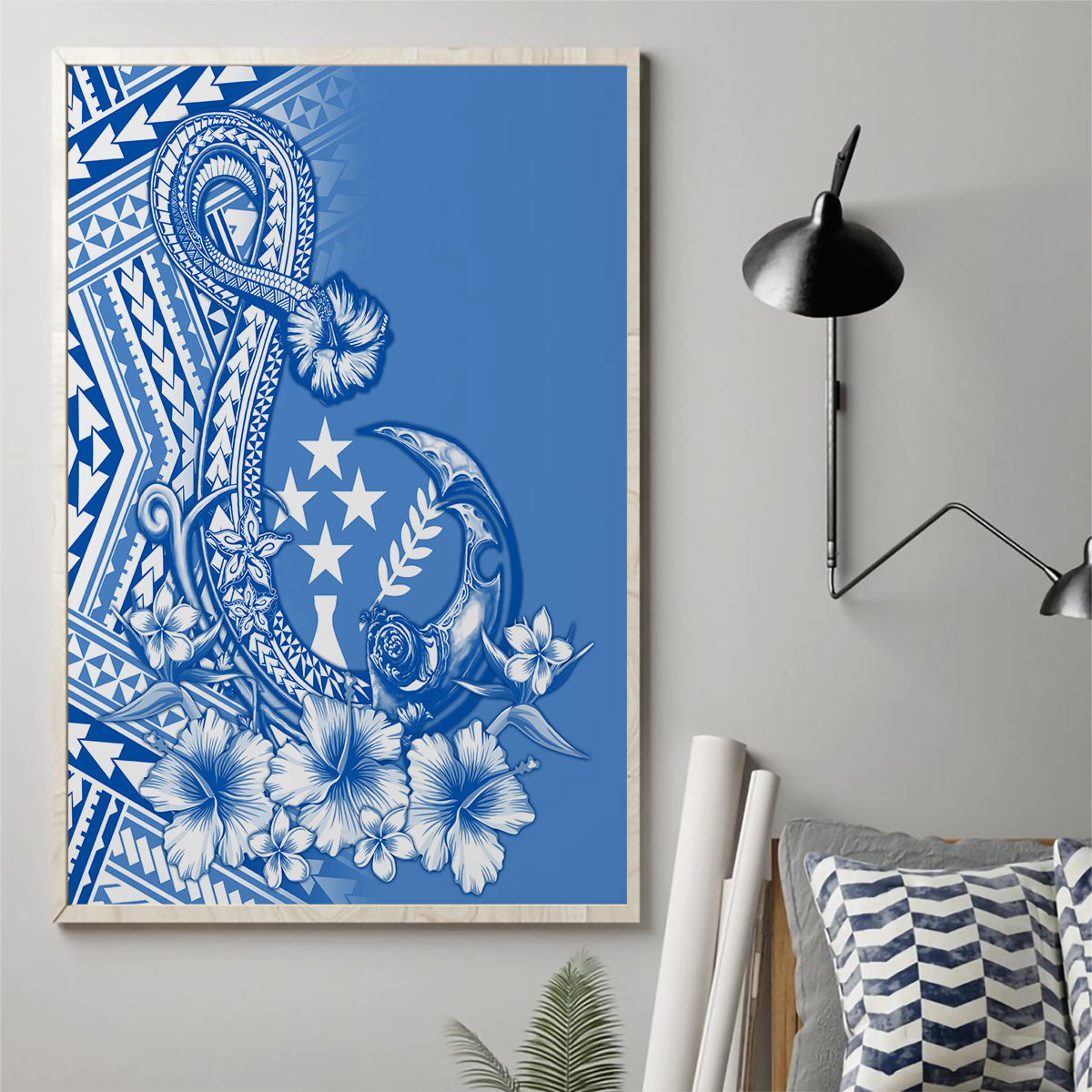 Kosrae Constitution Day Personalised Canvas Wall Art Kusaie Hook Tattoo Special Polynesian Pattern LT9 - Polynesian Pride