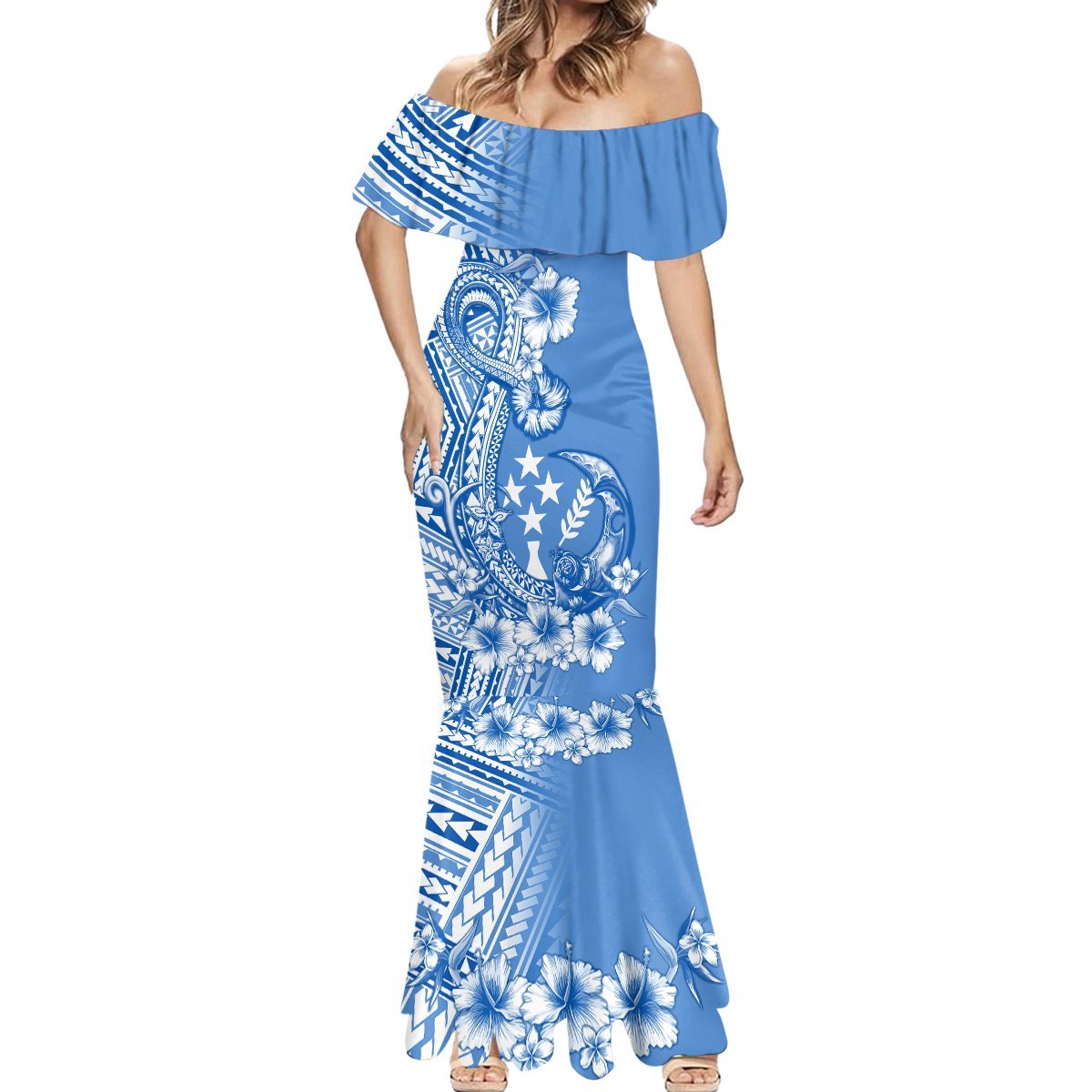 Kosrae Constitution Day Personalised Mermaid Dress Kusaie Hook Tattoo Special Polynesian Pattern LT9 - Polynesian Pride