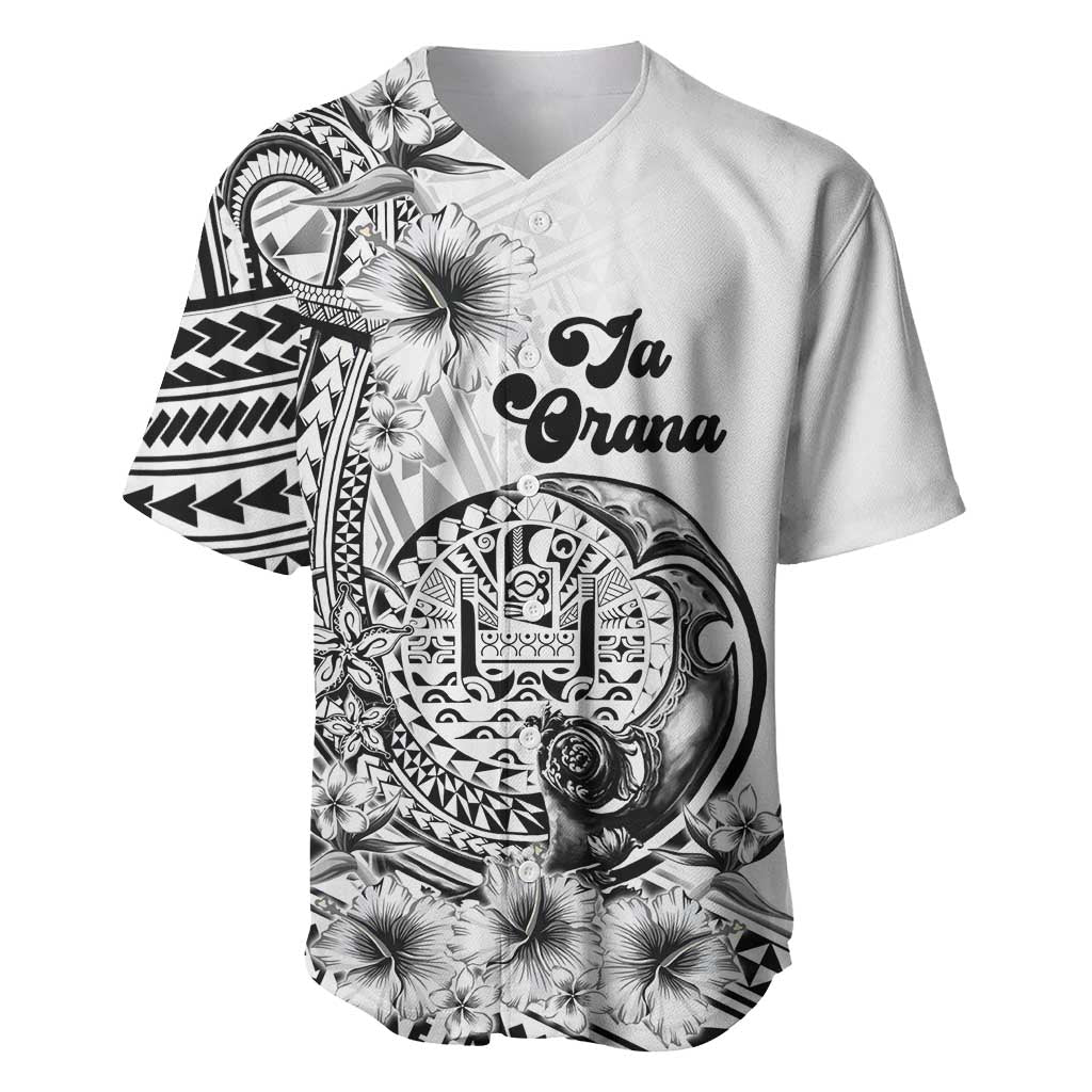 Ia Orana Tahiti Personalised Baseball Jersey French Polynesia Hook Tattoo Special White Color LT9 White - Polynesian Pride