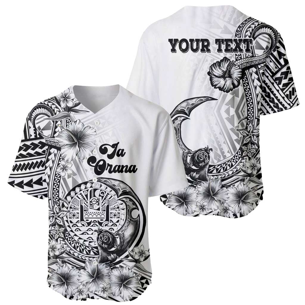 Ia Orana Tahiti Personalised Baseball Jersey French Polynesia Hook Tattoo Special White Color LT9 - Polynesian Pride